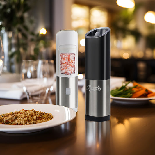 PwZzk Battery Operated Gravity Electric Salt And Pepper Grinder Set With White Light