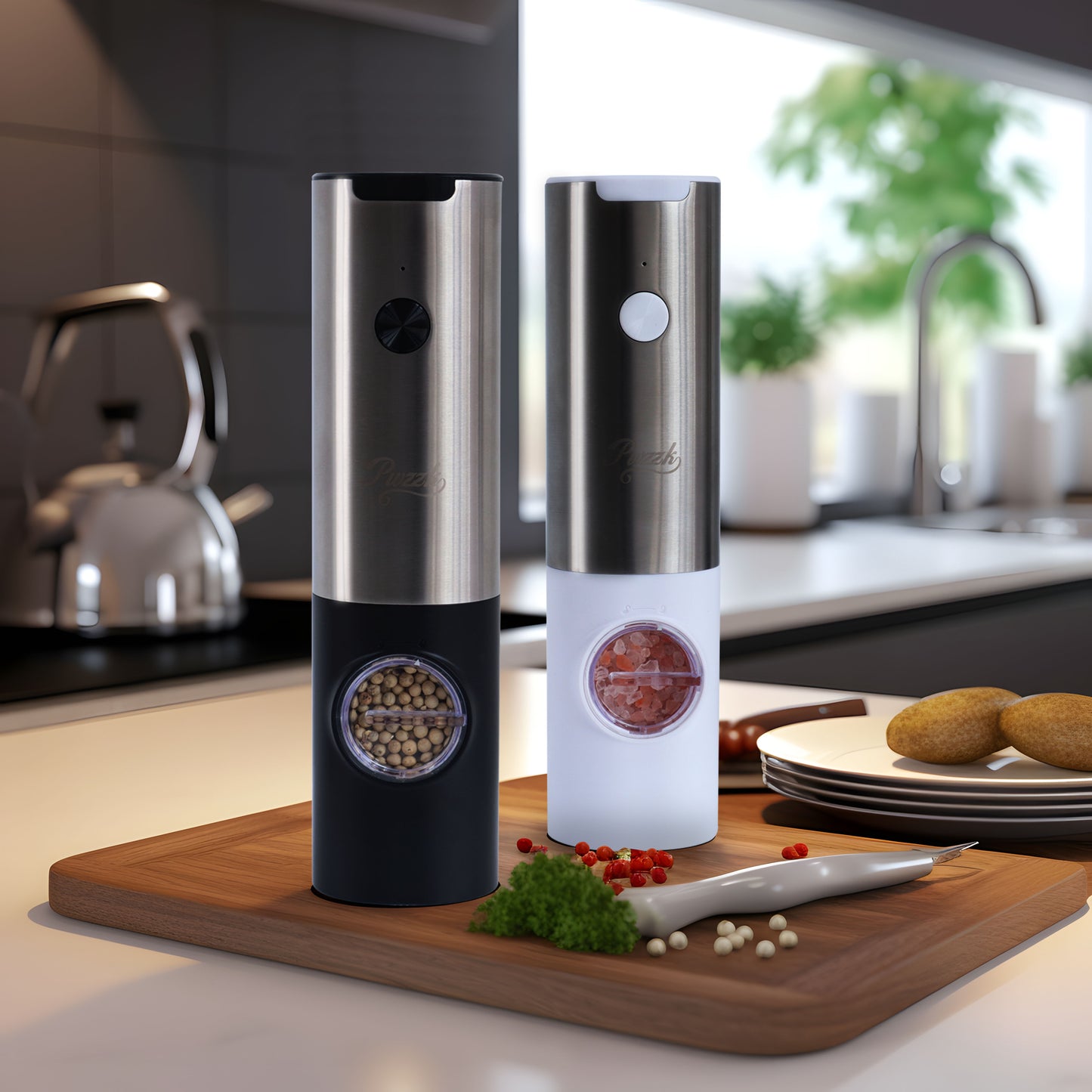 𝑵𝒆𝒘 𝑼𝒑𝒈𝒓𝒂𝒅𝒆𝒅 PwZzk Electric Salt and Pepper Grinder Set Rechargeable