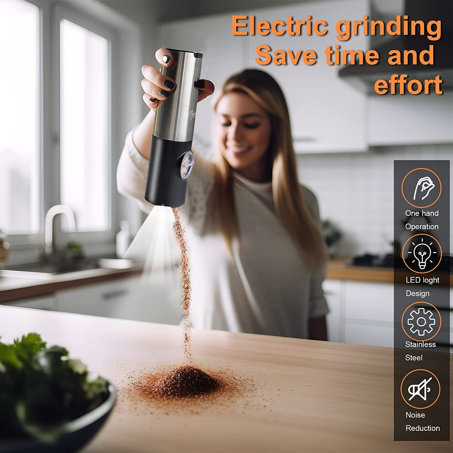 𝑵𝒆𝒘 𝑼𝒑𝒈𝒓𝒂𝒅𝒆𝒅 PwZzk Electric Salt and Pepper Grinder Set Rechargeable